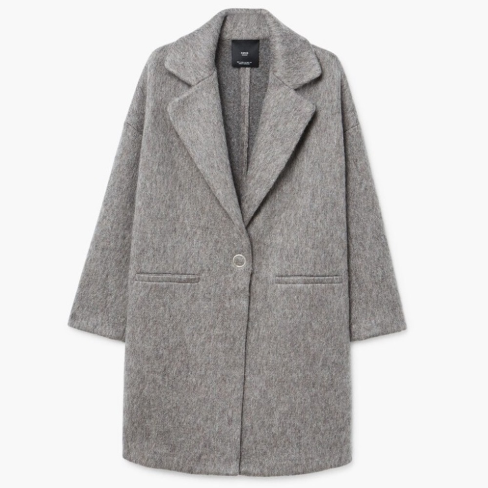 Mango unstructured mohair blend coat